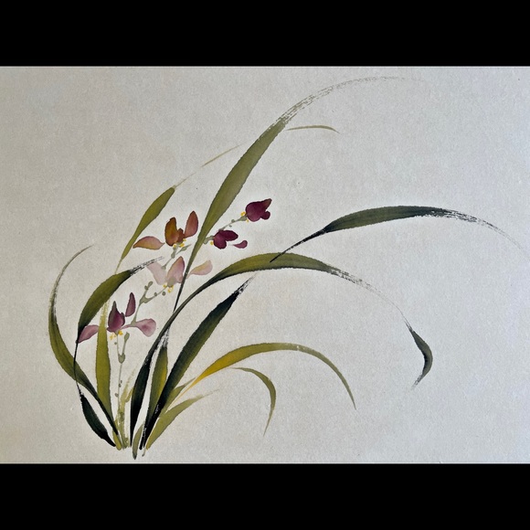 RARE Original CHINESE BRUSH PAINTING Signed Virginia Lloyd Davies Watercolor - Picture 9 of 11
